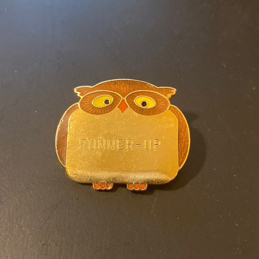 runner up owl pin